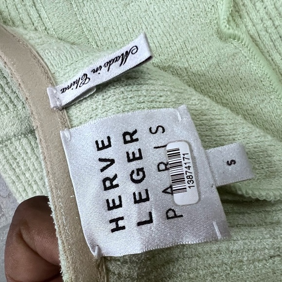 Herve Leger Strapless Ribbed Organic Cotton Blend Boucle - Picture 5 of 6